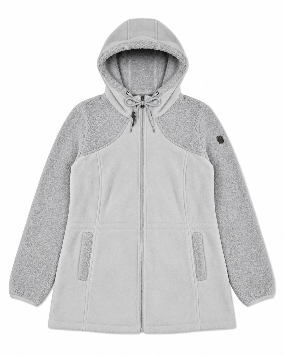 1 Madison Expedition Gray Teddy Fleece Faux Fur Zip Hoodie Jacket Size Large